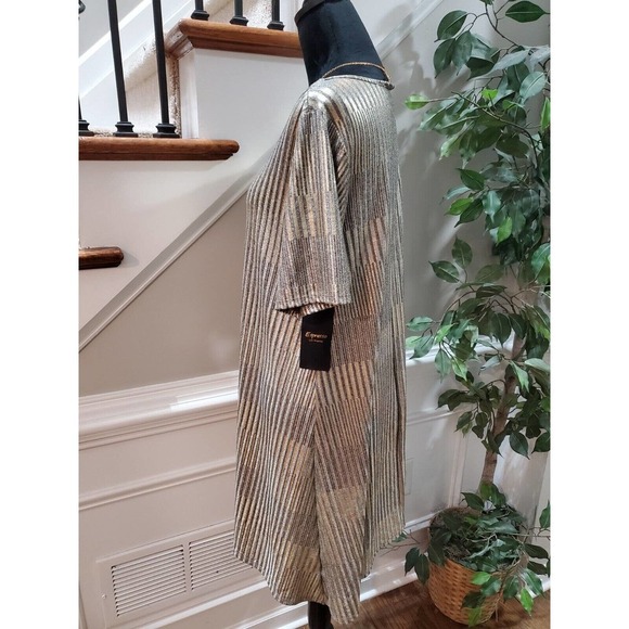 Espresso Women's Beige Polyester Round Neck Half Sleeve Knee Length Dress Size L - Picture 6 of 11